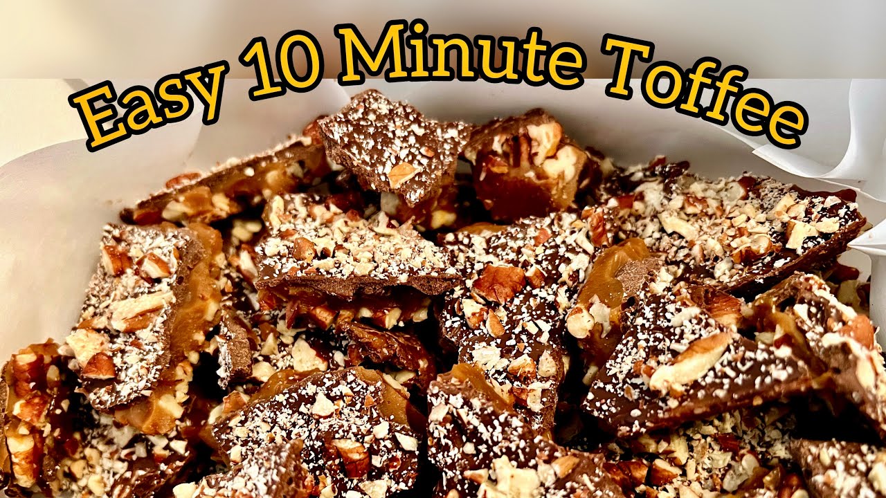 How To Make Toffee WITHOUT A Candy Thermometer - BEST English TOFFEE Recipe - Only 4 Ingredients!