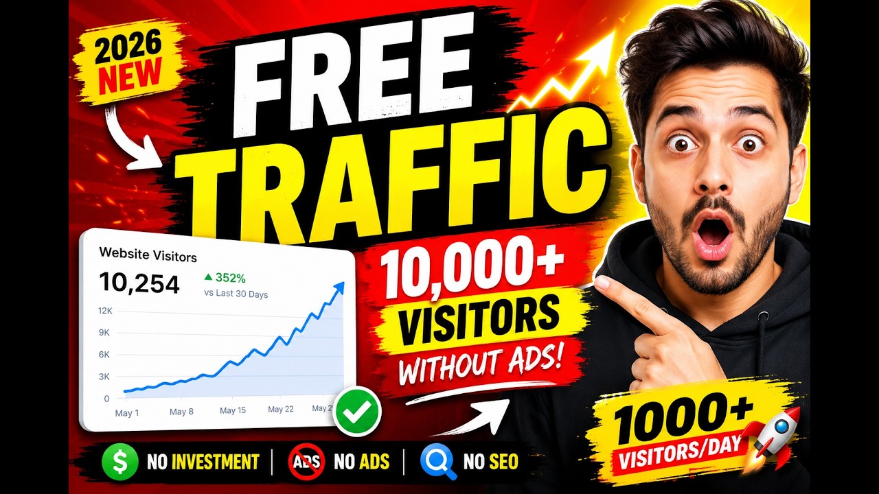 FREE Website Traffic 2026 🚀 Get 10,000+ Visitors Without Ads | Best Traffic Sources