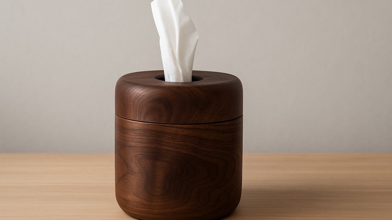DIY Wooden Tissue Box – Unique Round Woodturning Project