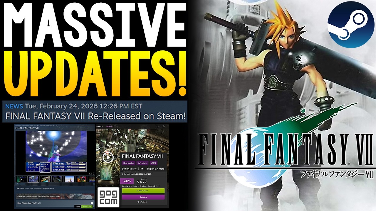 MASSIVE FINAL FANTASY VII PC STEAM UPDATE - NEW VERSION OUT NOW, OUT ON GOG + MORE UPGRADE DETAILS!