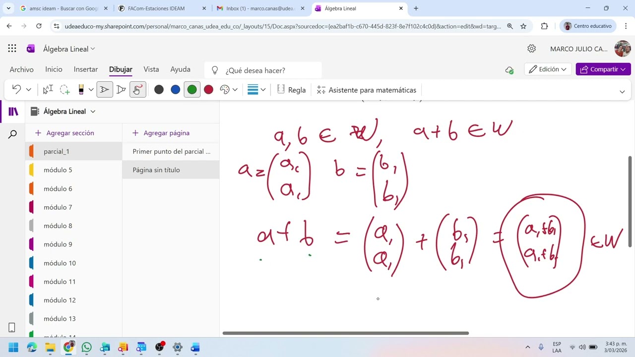 Cómo mostrar que un subconjunto de un espacio vectorial es subespacio vectorial