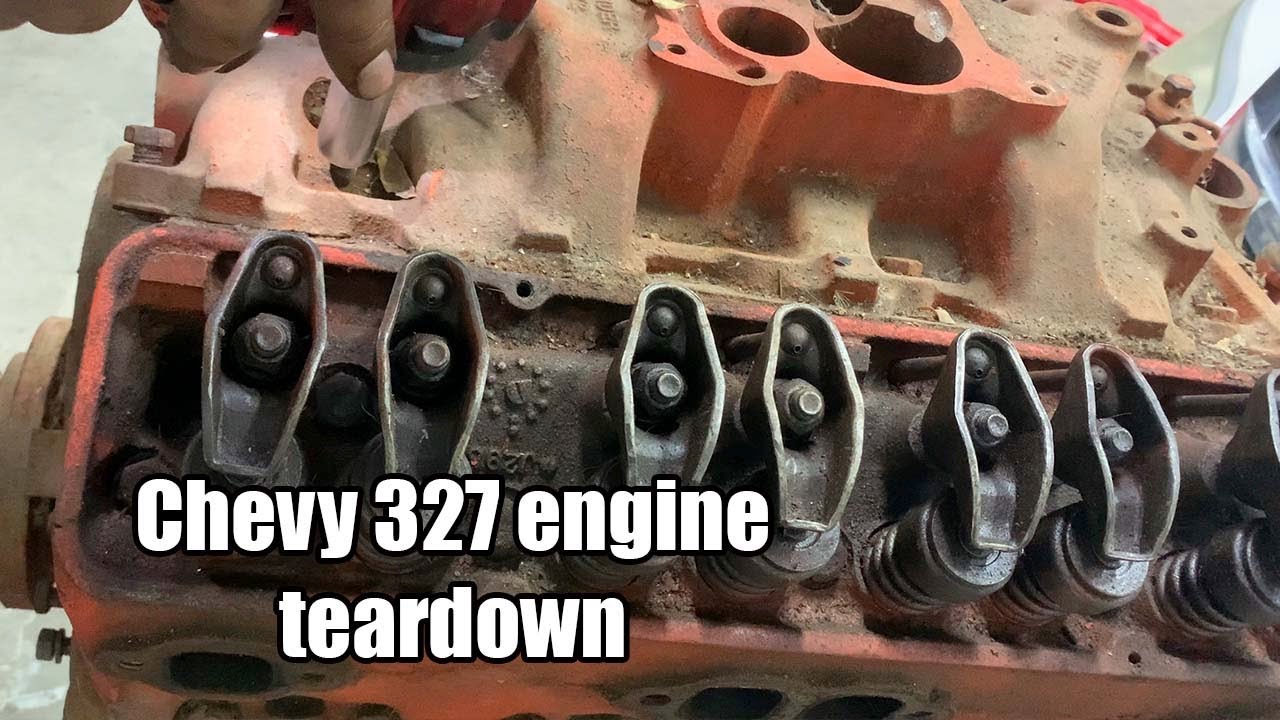 Tearing down an old stuck chevy 327 engine.