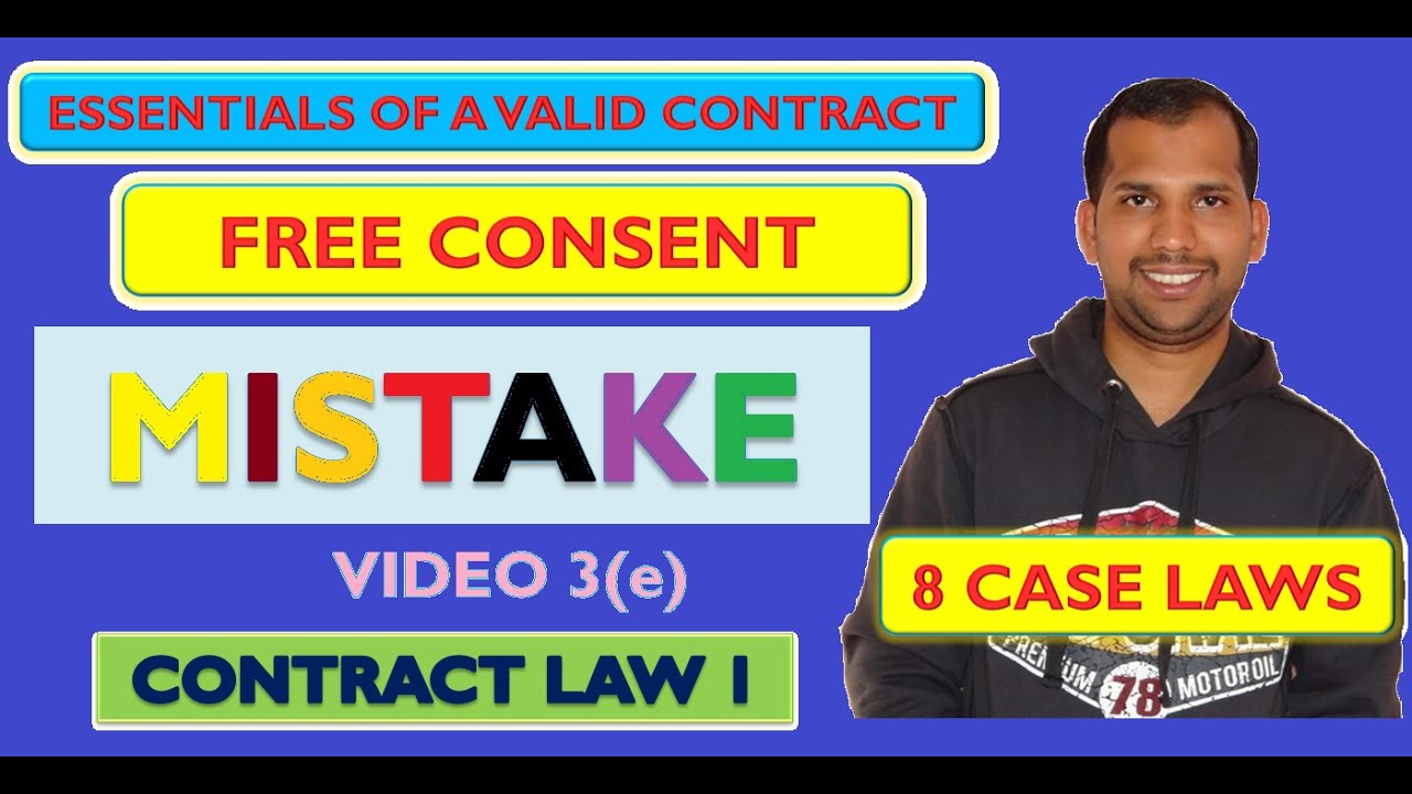 Mistake | Section 20 - 22 | Free Consent | Essentials of Valid Contract | Indian Contract Act, 1872