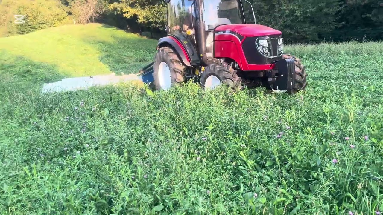 three lawn mowers with a LOVOL 50 lll tractor and a rotary mower on 5 discs BCS 405