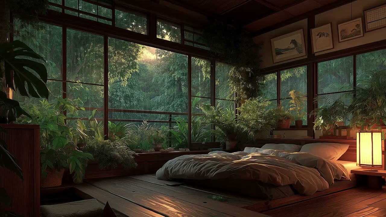 🎹🌧️ Rain Window Piano | Peaceful Bedroom Rain Ambience | 3 Hours Relaxing Study Meditation Sleep