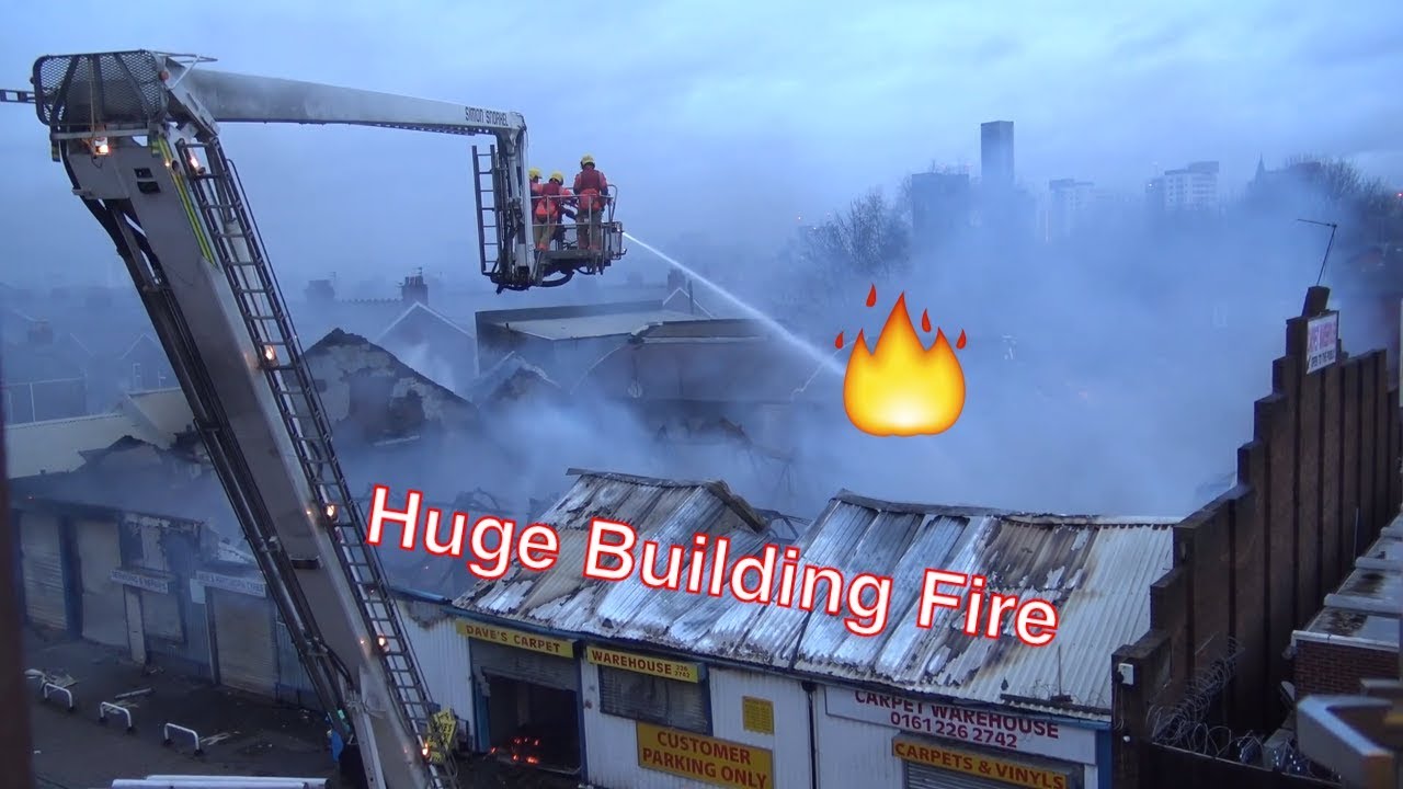 Huge Building Fire - Old Trafford Manchester