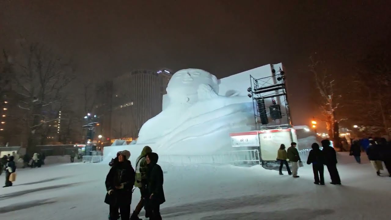 4K Walking Tour Sapporo Snow Festival 2026 Night Walk 