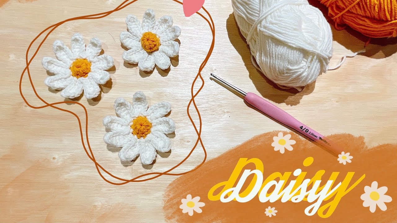 Crochet Daisy| 🌼 Hướng dẫn cách móc hoa cúc trắng mini 🌼 | by Kivie