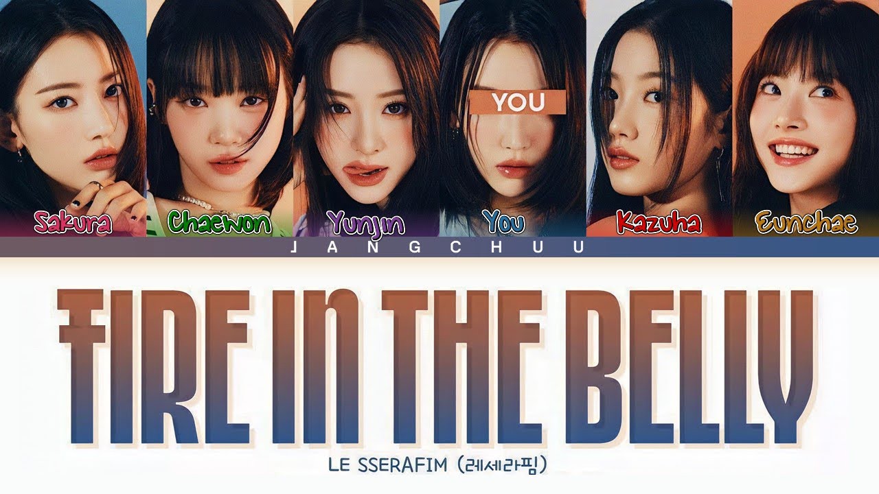 LE SSERAFIM"Fire In The Belly" (6 Members) Lyrics|You As A Member