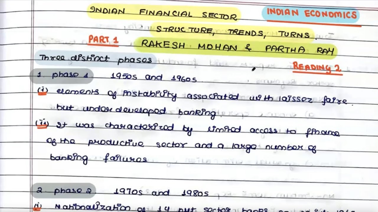 Rakesh Mohan and Partha Ray | Indian Financial Sector | Part 1 |