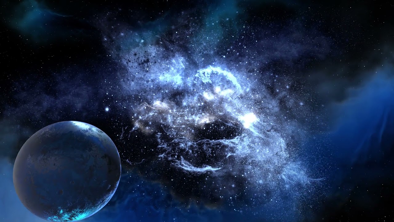 Nebula Blue n&eacute;buleuse bleu galaxie plan&egrave;te &eacute;toiles cosmos