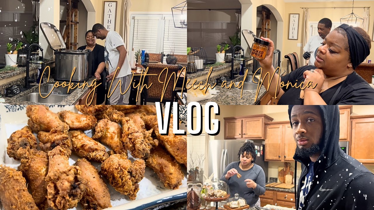 IN THE KITCHEN WITH MEECH AND MONICA | COOKING FRIED CHICKEN | THE KIDS OUT DURING A TORNADO ‼️