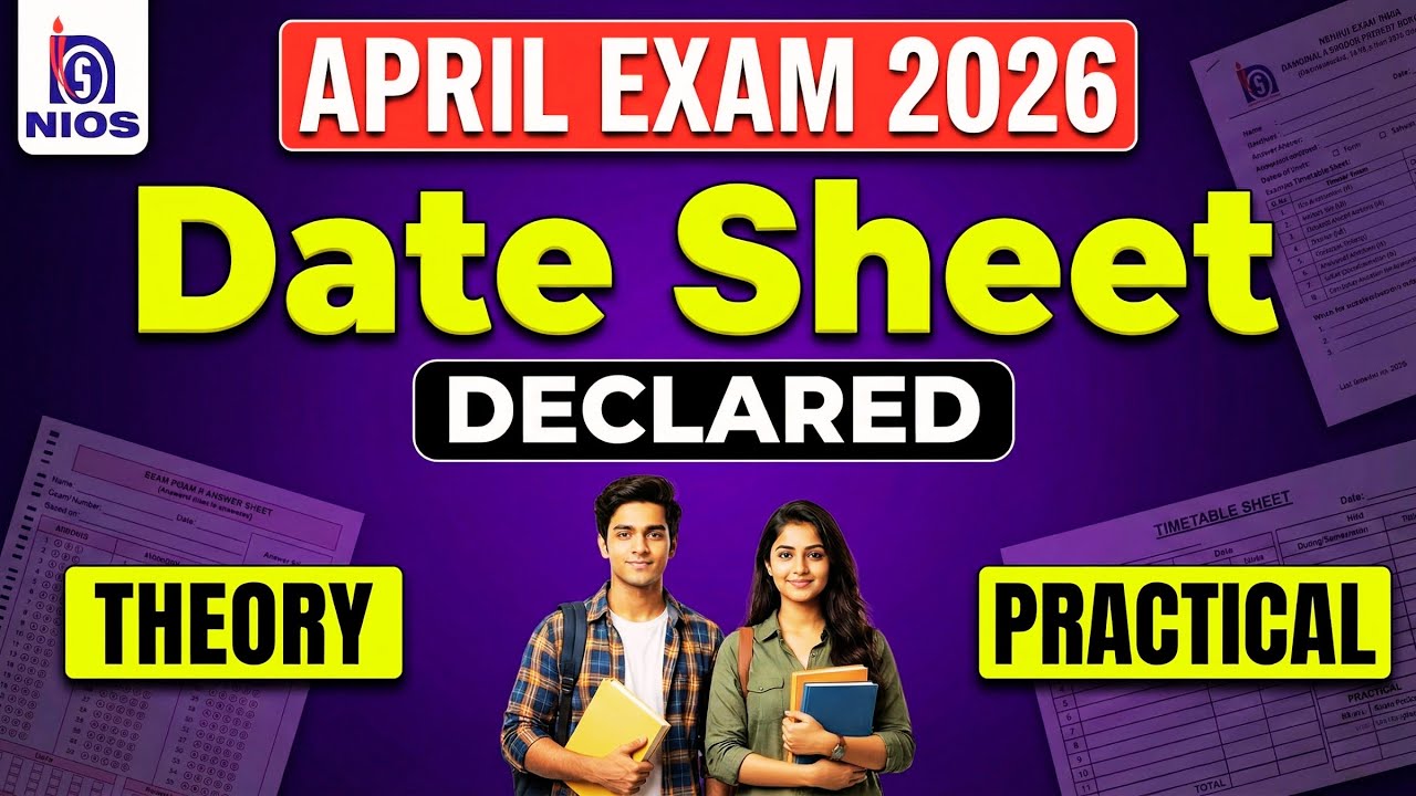 NIOS April 2026 Date Sheet | Theory & Practical Exam | Exam Fees | TMA Full Details #niosexam#result