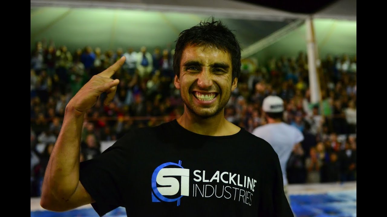 Abraham Hernandez -  FIRST EVER TRIPLE BUTTFLIP ATTEMPT - Slackline WorldCup 2015