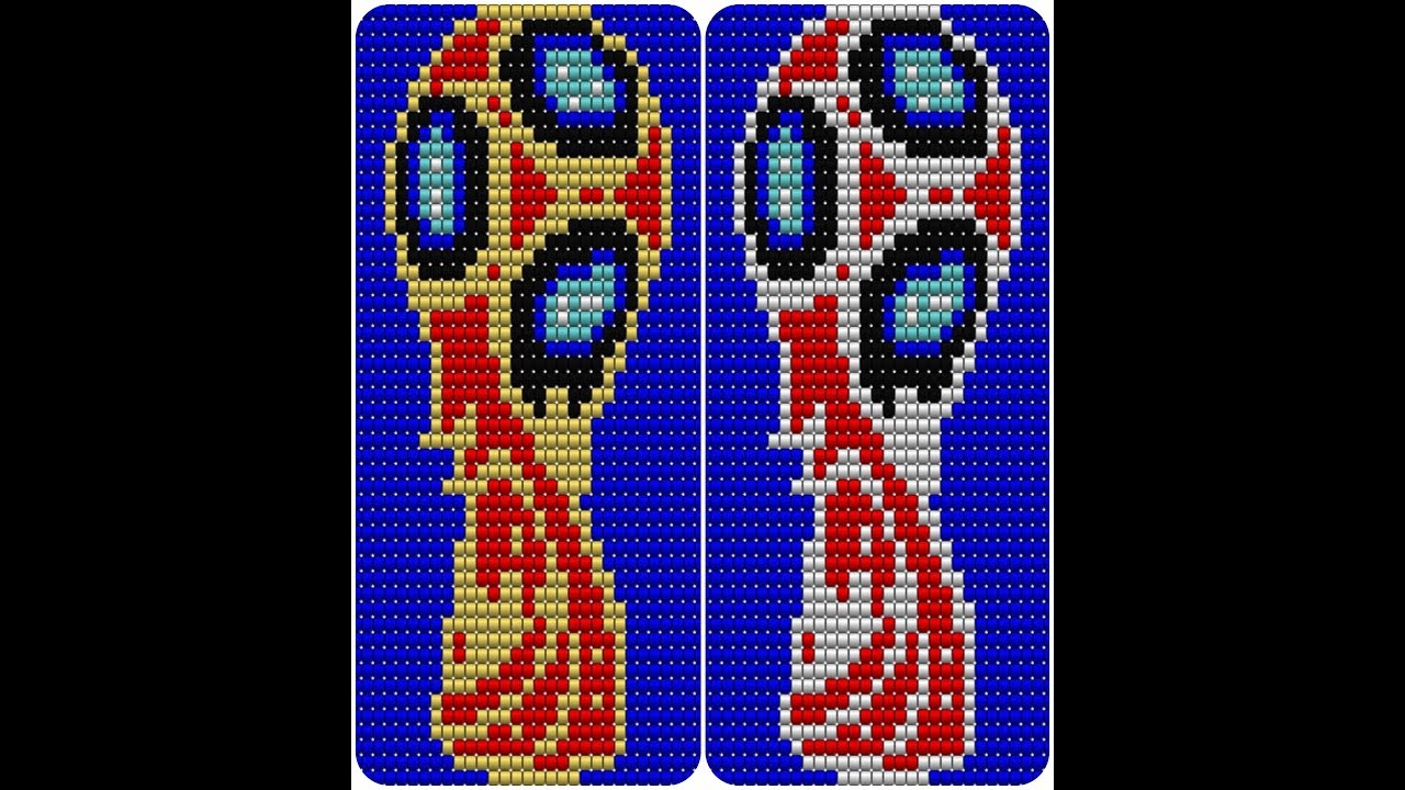 Diseño copa del mundo, patron manilla en mostacilla