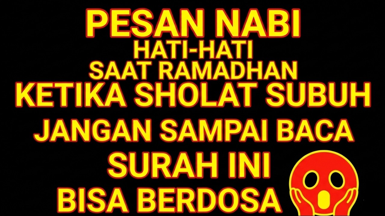 STOP SEGERA!! Berhenti Baca Surah Ini Saat Sholat Subuh Supaya Tidak Menyesal! Muslim Belum Tahu Ini