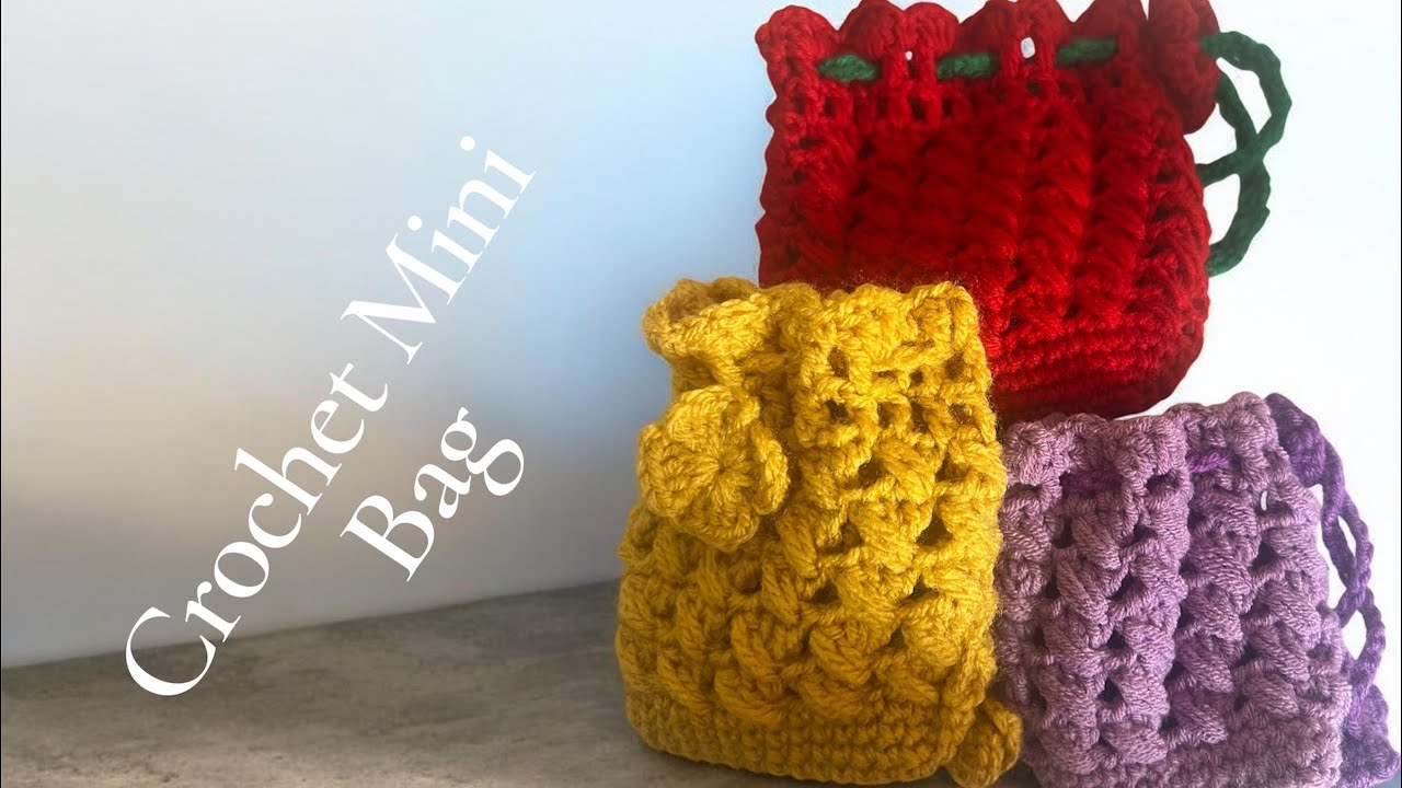 Crochet Mini Drawstring Pouch for Eidi | Crochet Drawstring Pouch Tutorial for Beginners 