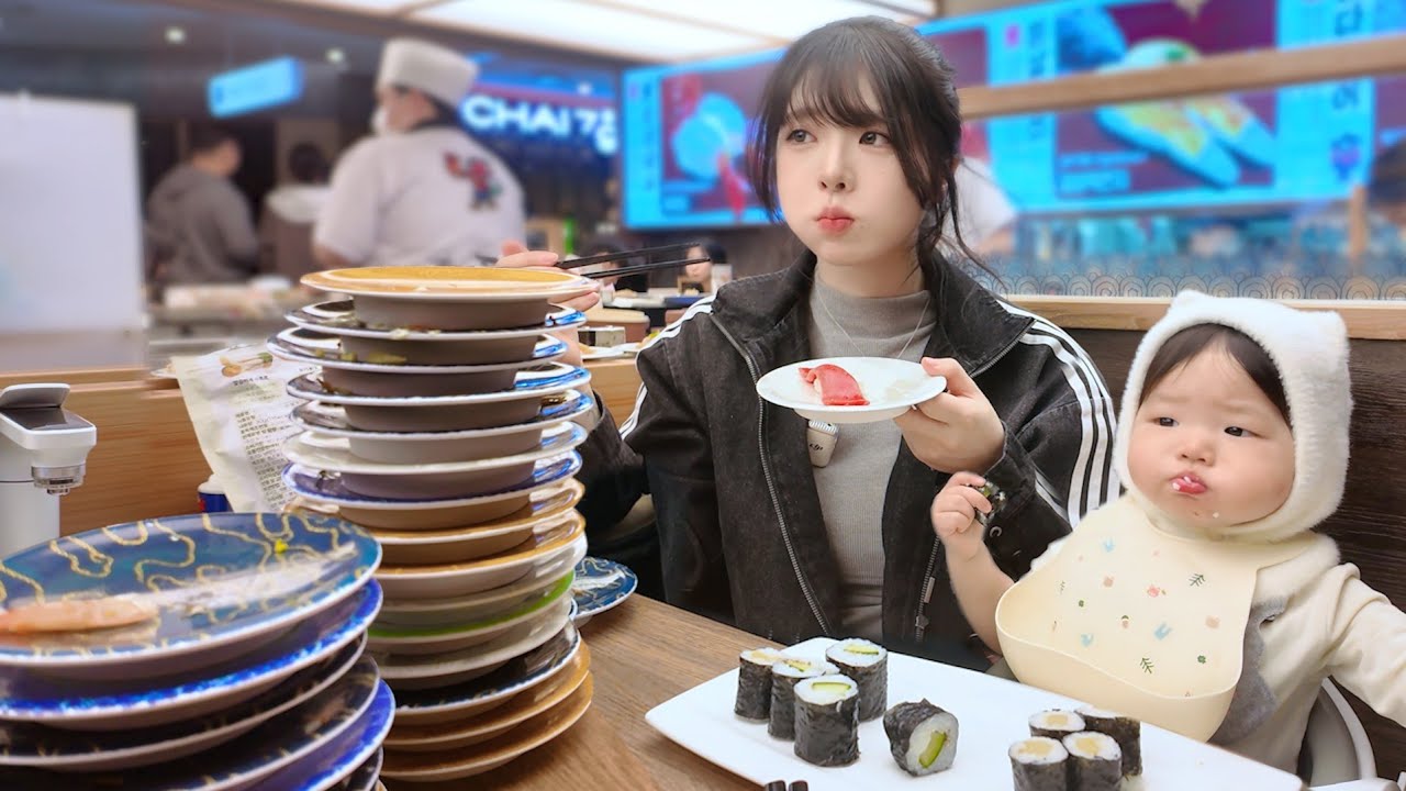 물고기 보러 수족관 가자더니 회전초밥만 잔뜩 먹은 일본인아내..