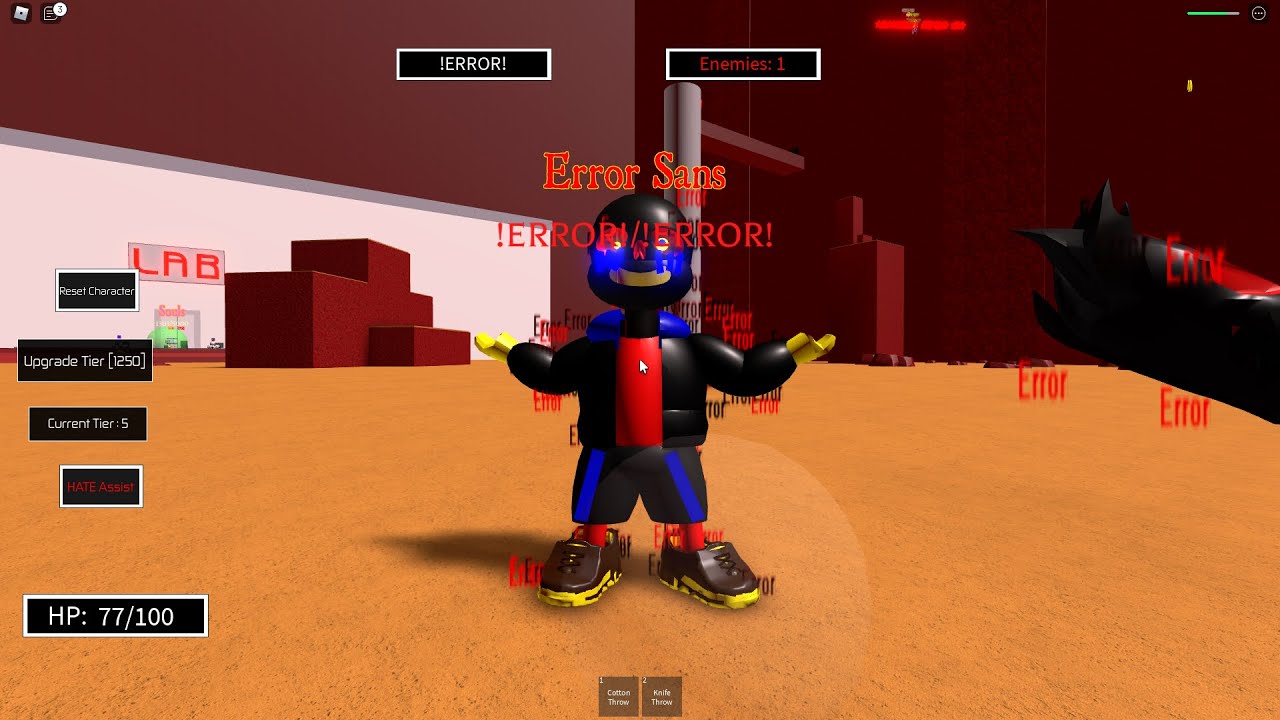 Roblox ERROR!SANS REVAMP BEATEN | Undertale Soul Ops