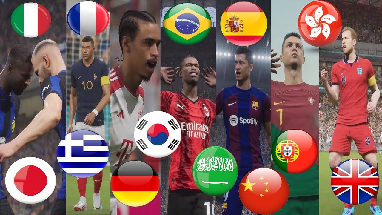 eFootball PES 2024 - All Commentators - All Commentary Languages Overview - Goal Moments