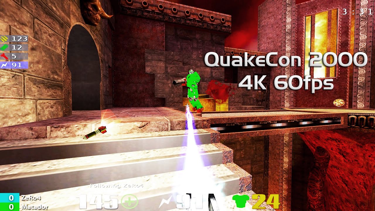 QuakeCon 2000 Grand Final: Zero4 vs Matador - Quake3 Duel Tournament 4k60fps