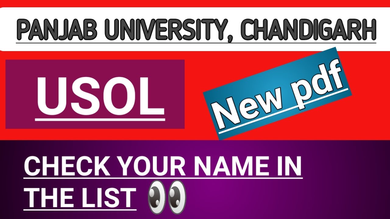 NEW NOTICE, PANAJB UNIVERSITY CHANDIGARH..USOL STUDENTS..NAMES OF STUDENTS..CHECK THIS