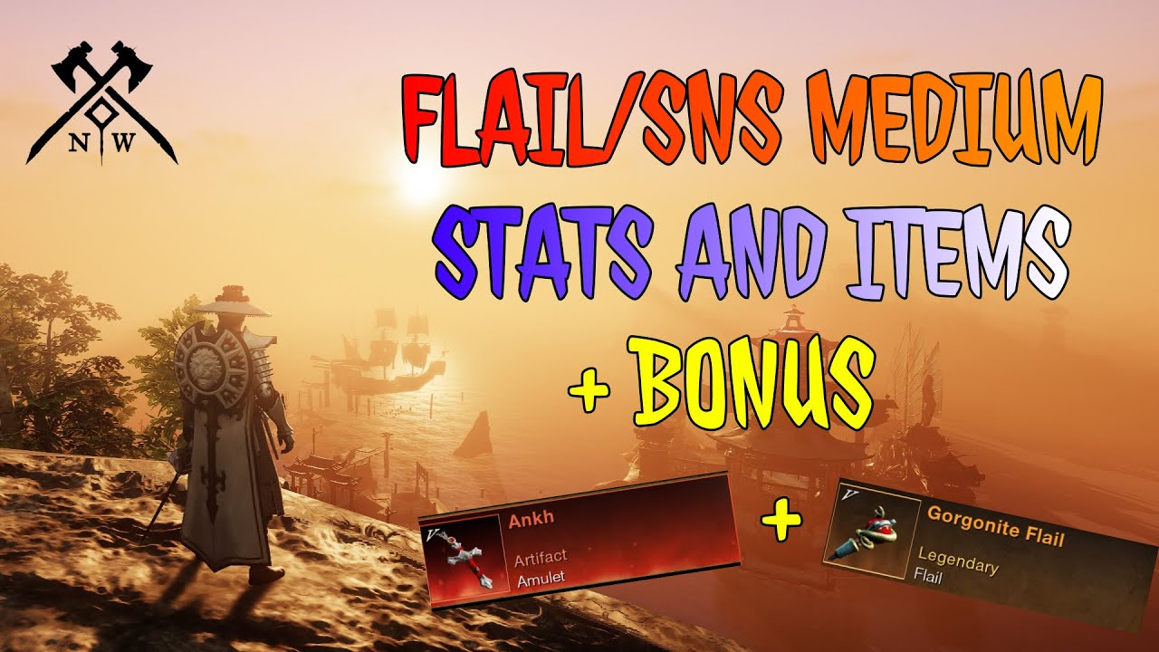 NEW WORLD SEASON 9 | 🔥FLAIL/SNS MEDIUM PVP BUILD 🔥| STATS & ITEMS | + BONUS CLIP FOR RUSEZ