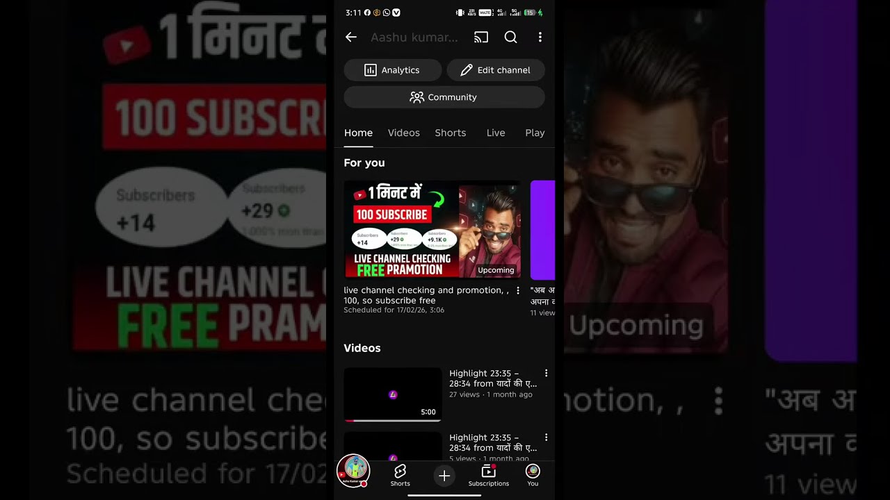 live channel checking and promotion, , 100, so subscribe free