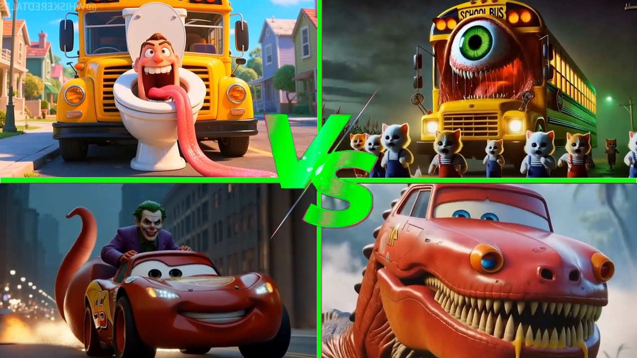SCHOOL BUS MONSTER 🆚 MCQUEEN MONSTER | COFFIN DANCE