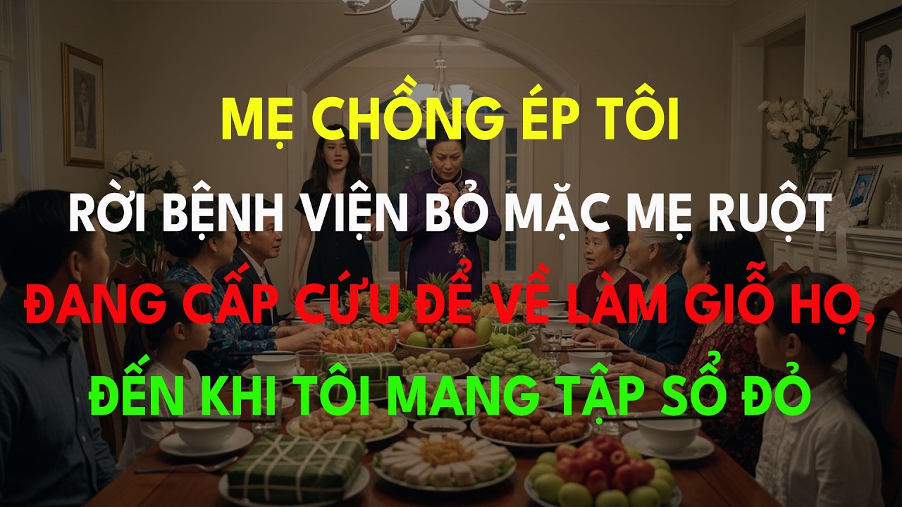 Mẹ Chồng Ép Tôi Rời Bệnh Viện Bỏ Mặc Mẹ Ruột Đang Cấp Cứu Để Về Làm Giỗ Họ, Đến Khi Tôi Mang Tập Sổ
