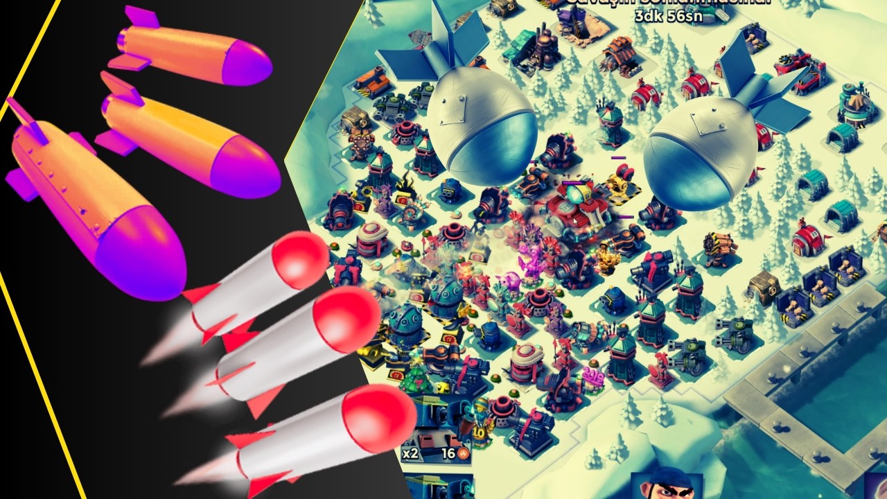 Yalım Ateşi ile Haritayı Yerle Bir Ettik. We Destroyed the Map with Barrage Boom Beach Türkçe