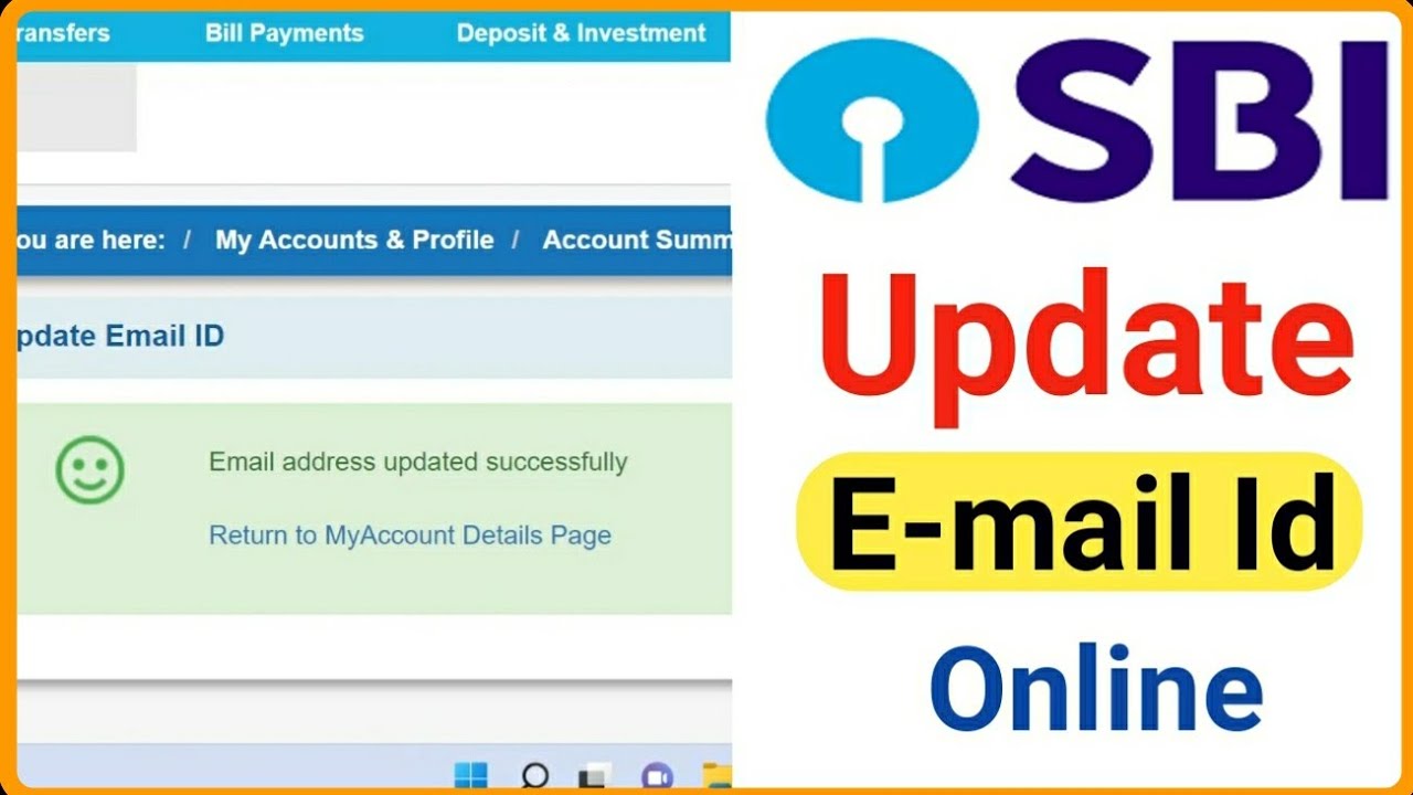 How to add email to Sbi account online| Sbi account email id link process| Sbi account email update