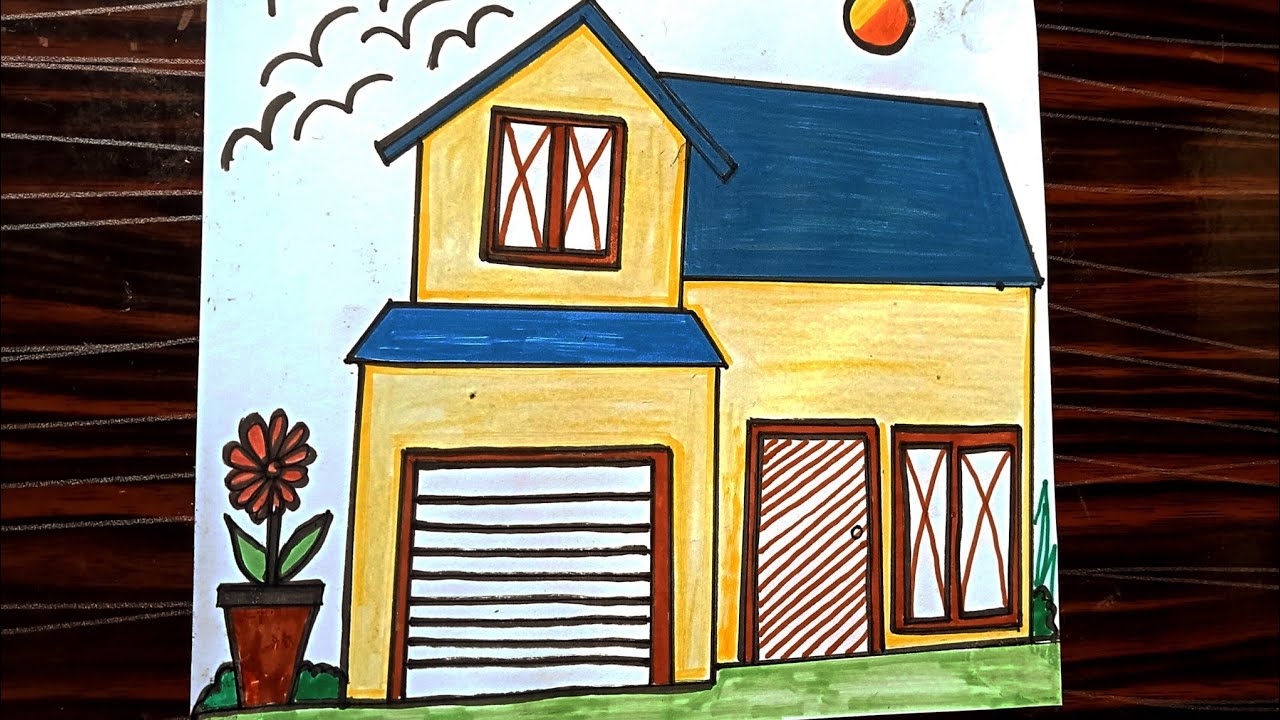 Easy House Drawing for Kids | Step by Step Tutorial