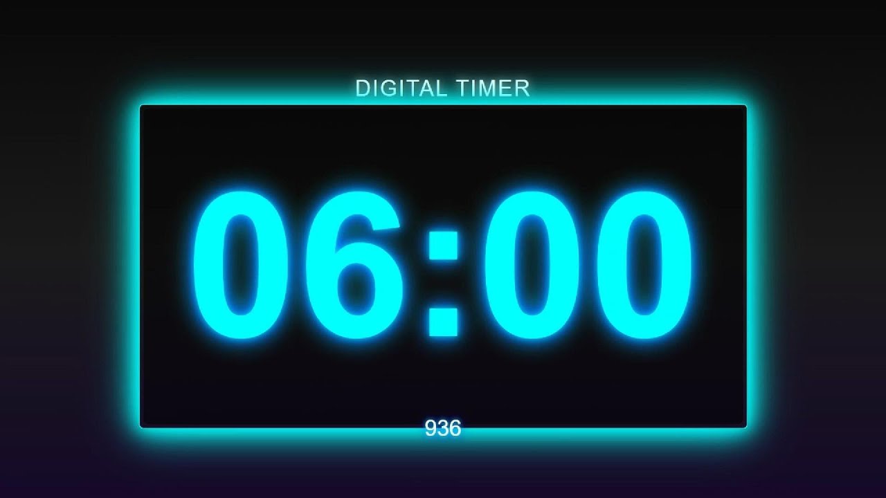 6 Minute Neon Digital Timer | Bright Countdown for Focus, Study, Workouts, and Productivity