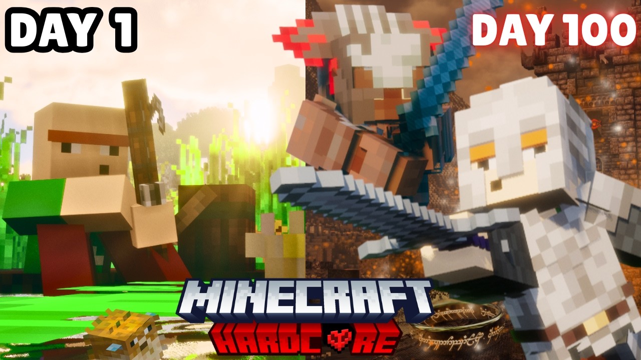 I Survived 100 Days In Lord Of The Rings - HARDCORE MINECRAFT