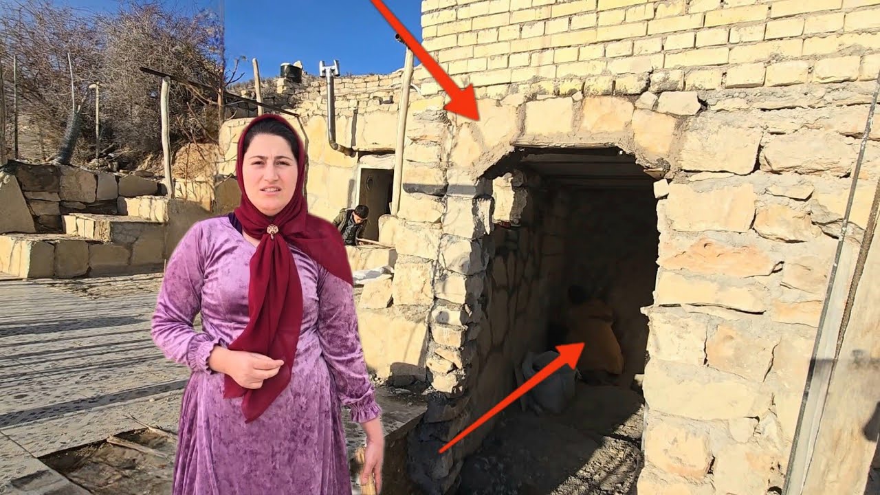 Opening the entrance and starting a new project: Nomadic lady's underground shelter