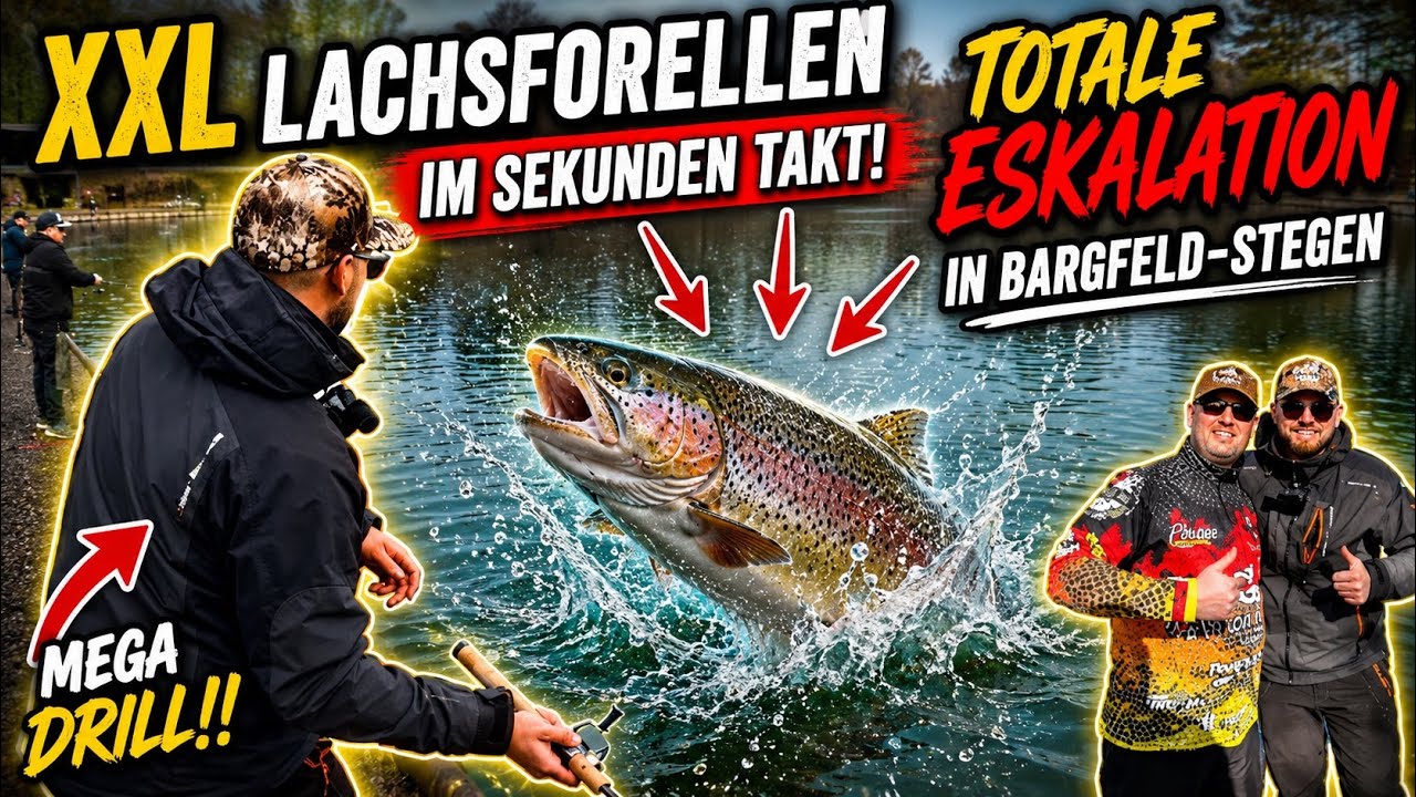 XXL Lachsforellen Eskalieren komplett - Forellenangeln wie in Dänemark - Bargfeld-Stegen