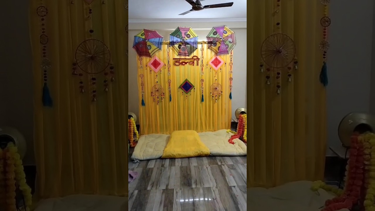 Haldi decoration ideas at home ❤️ #mehndi #Haldi #haldisongs #wedding #diy #decoration