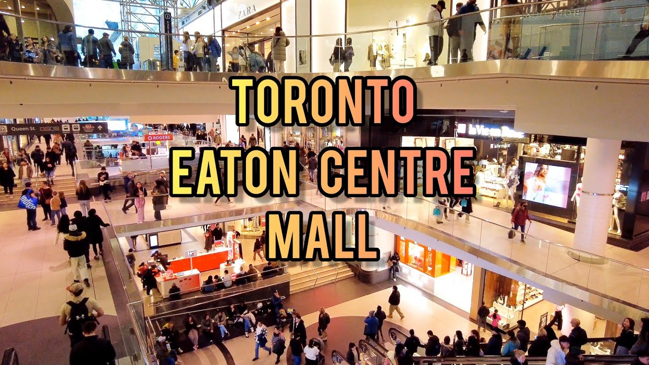 Toronto Saturday Eaton Centre Mall Walking Tour Canada 4k