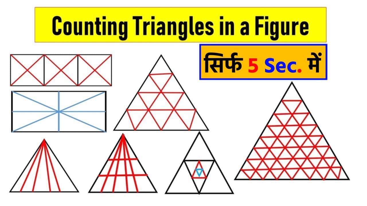 त्रिभुज गिनना सीखें | Counting Triangle In A Figure | सिर्फ 5 Sec. में |#trianglecounting Jk Campus 