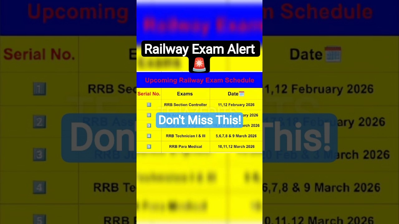 Даты экзаменов RRB 2026 объявлены 😱 | ALP, JE, Technician, Paramedical | Важное обновление по жел...