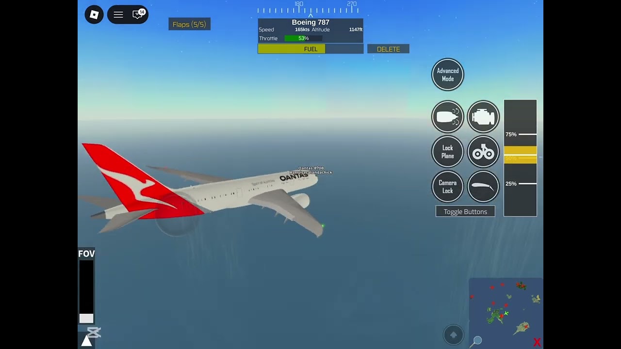 Qantas 787 Flight From Izorilani to Greater Rockford in PTFS Roblox