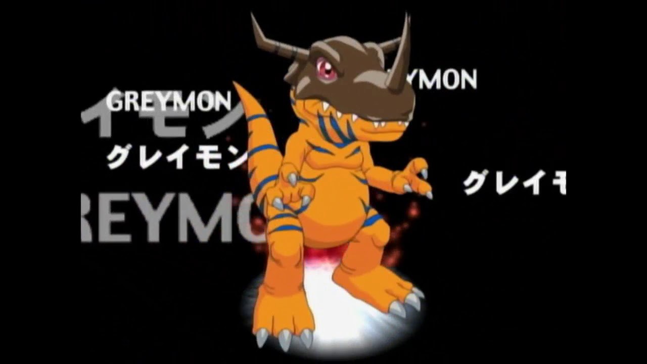 Digimon 01 Agumon se desenvolve para greymon pela primeira vez!!