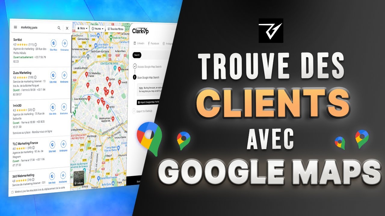 Comment Trouver des Clients avec Google Maps - ClarkUp