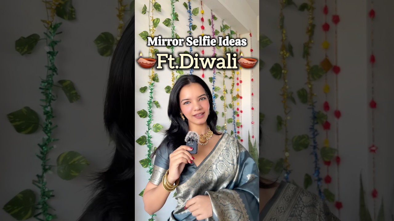 Aesthetic Mirror Selfie Ideas for Your Diwali Saree Look #sareeposes #diwalistoryideas #photoideas