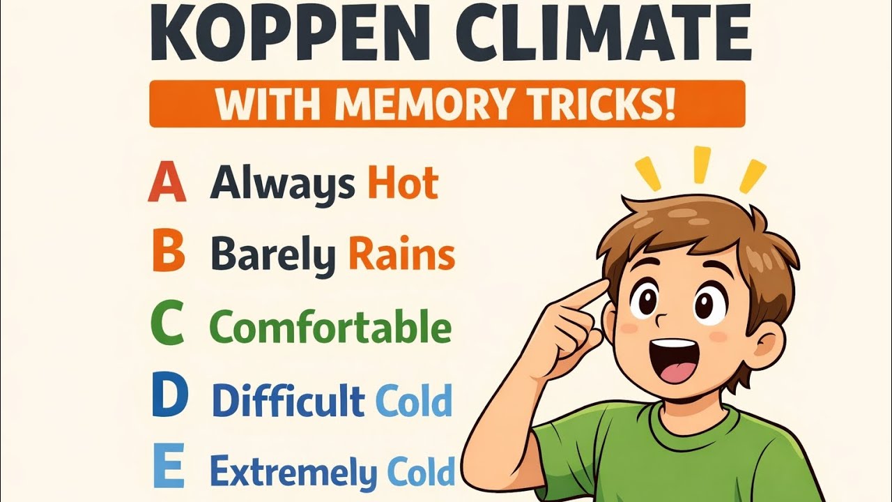 Koppen Climate Classification system | Climatology | Geography 💯 | Memory tricks 🔥