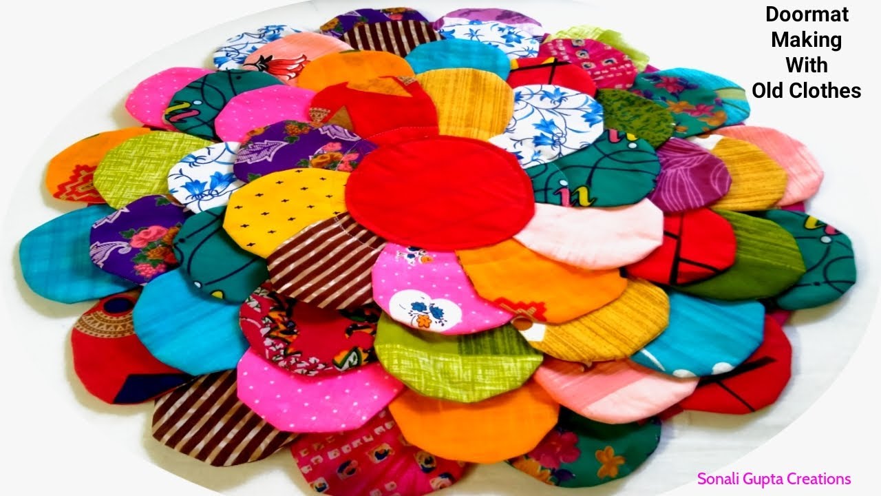 Doormat Making At Home With Old Clothes/DIY Super Easy Doormat Idea/Rug/Paydan Banane Ka Tarika/Mat