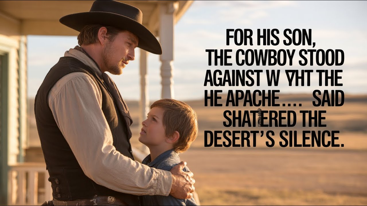 For his son, the cowboy stood against the Apache… what he said shattered the desert’s silence.