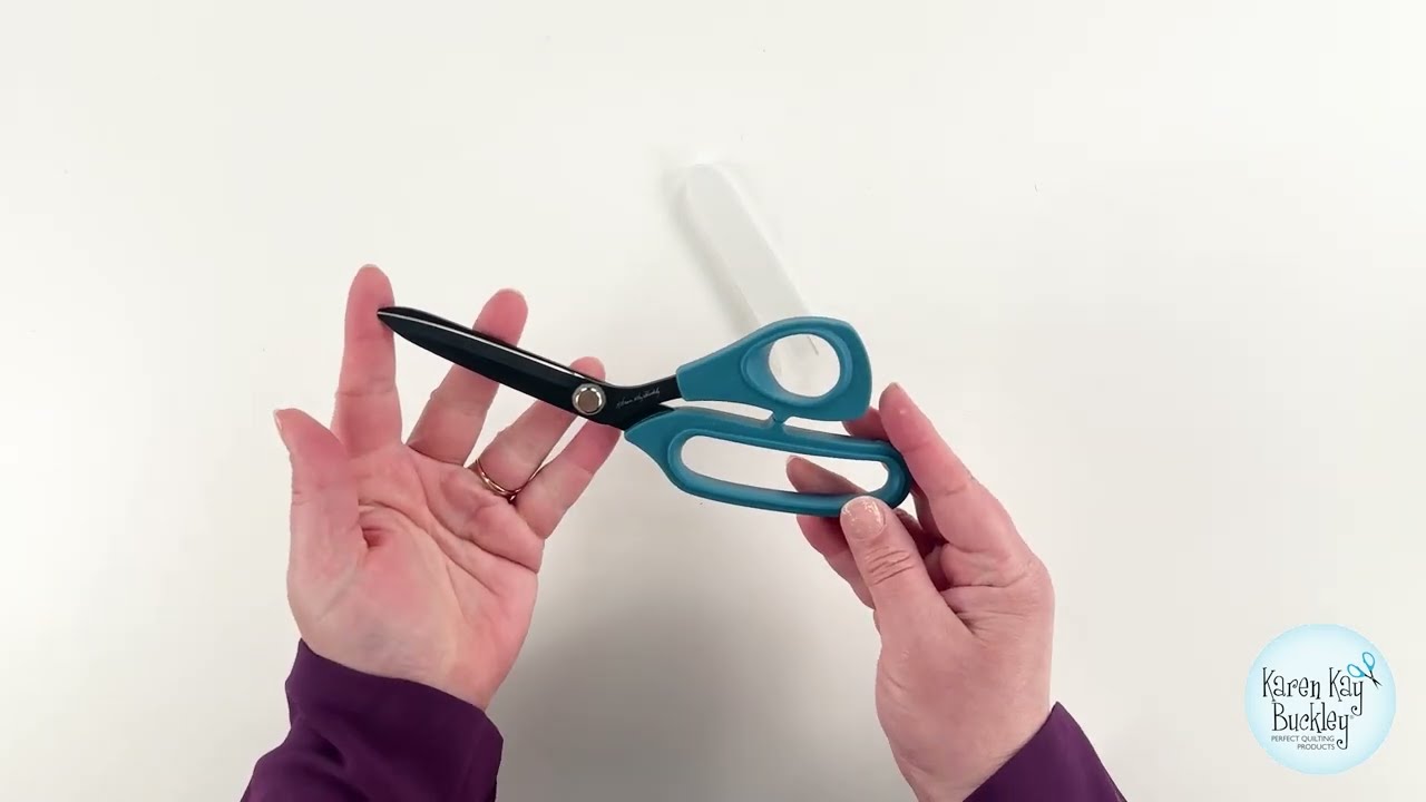 Karen Kay Buckley&reg; 8-1/2in Bent Handle Micro-Serrated Non-Slip Blade Perfect Scissors&trade; #KKB032