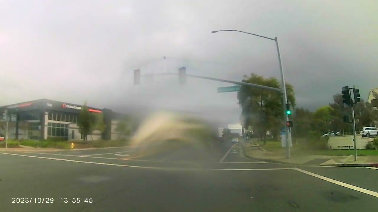 Weekday rainy and very cold weather in California, USA